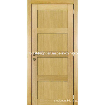 Oak Veneer 4 Panel Shaker Style Wooden Main Door Design